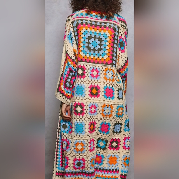 POL Cream Colorful Crochet Cardigan - Picture 3 of 4
